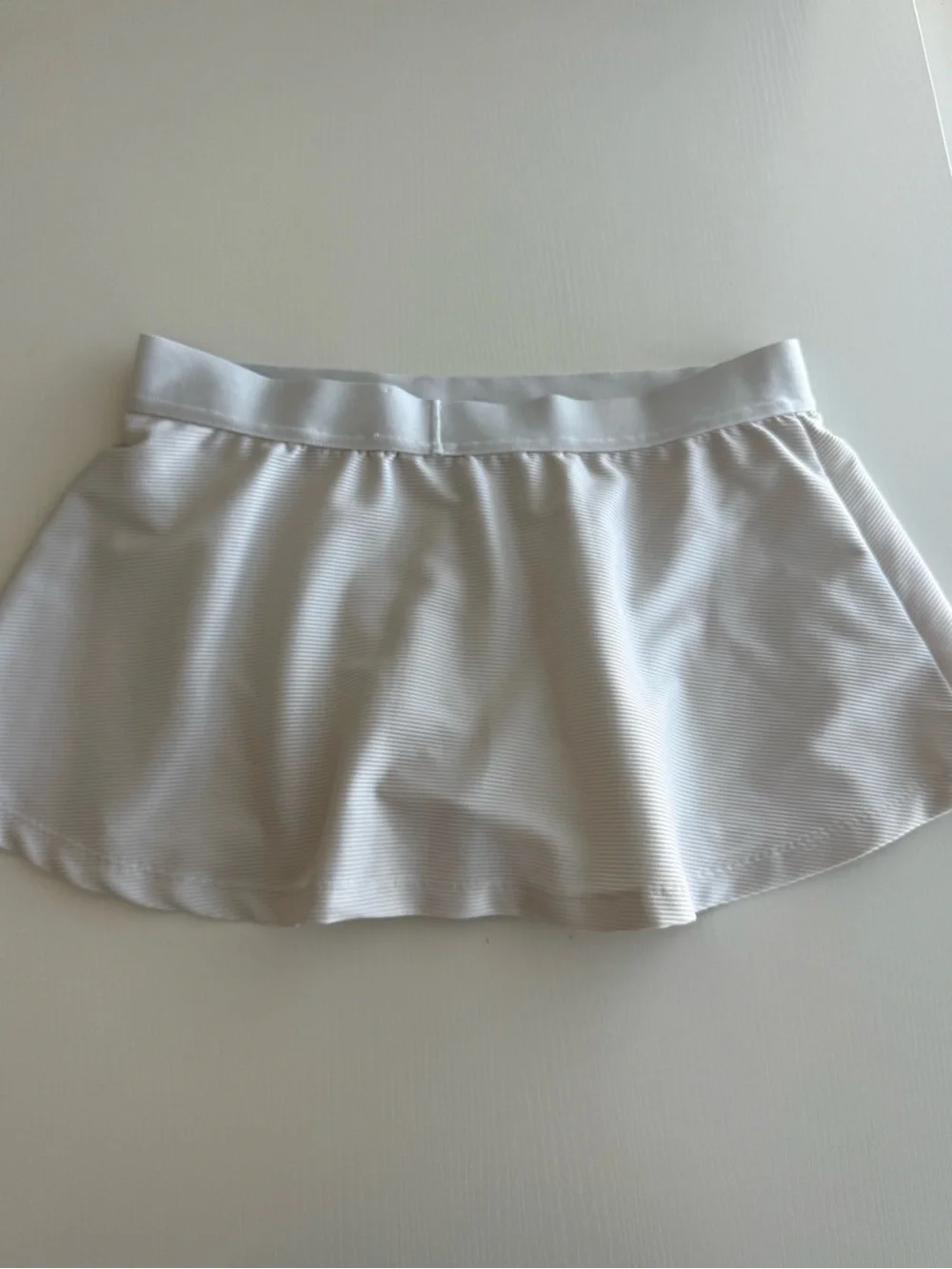Nike Girls Large White Textured Dri-FIT Flouncy Tennis Skirt Skort Athletic - Picture 5 of 6